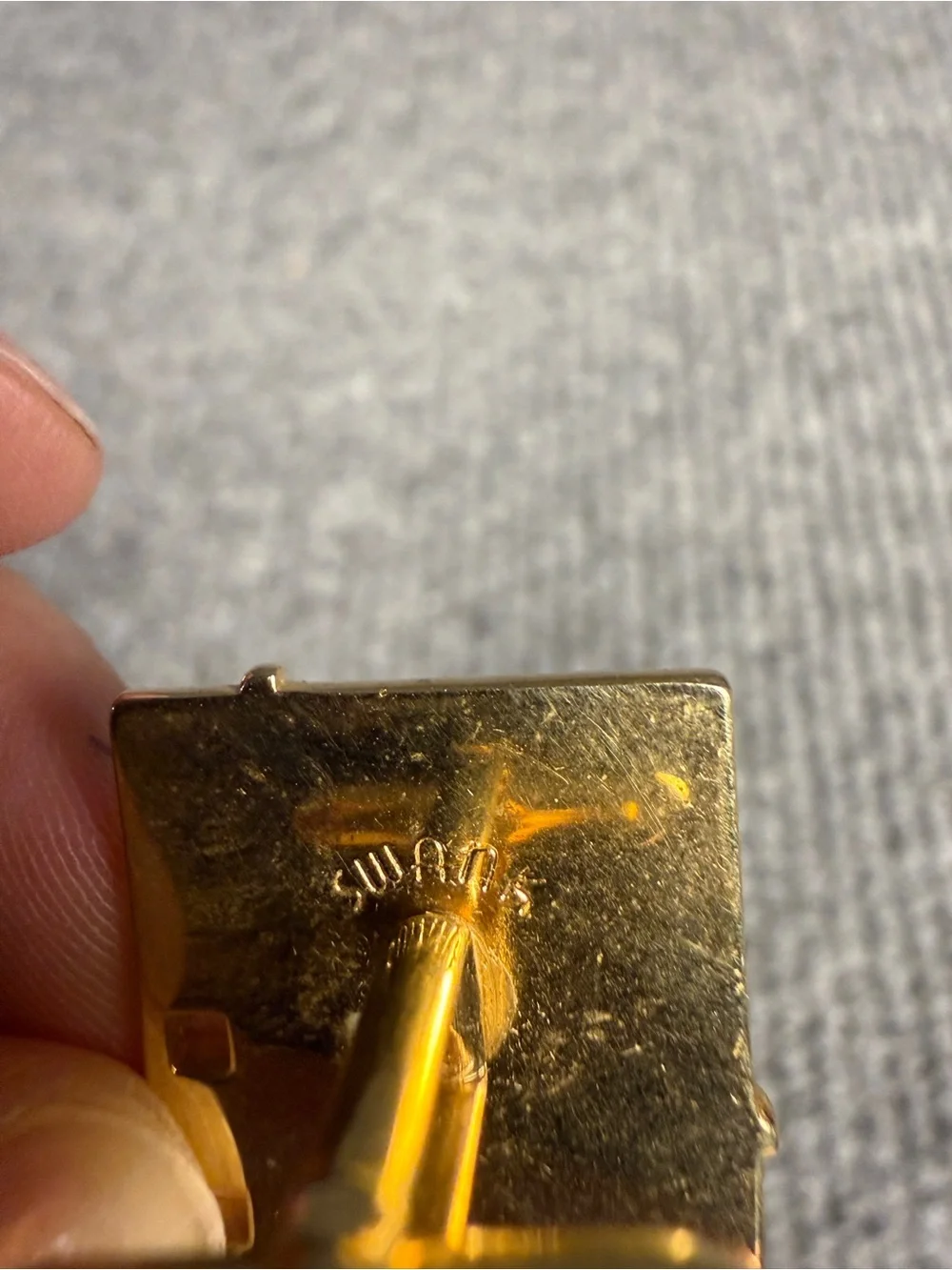 Vintage Swank Mid-Century Gold-Tone & Black Onyx Cufflinks